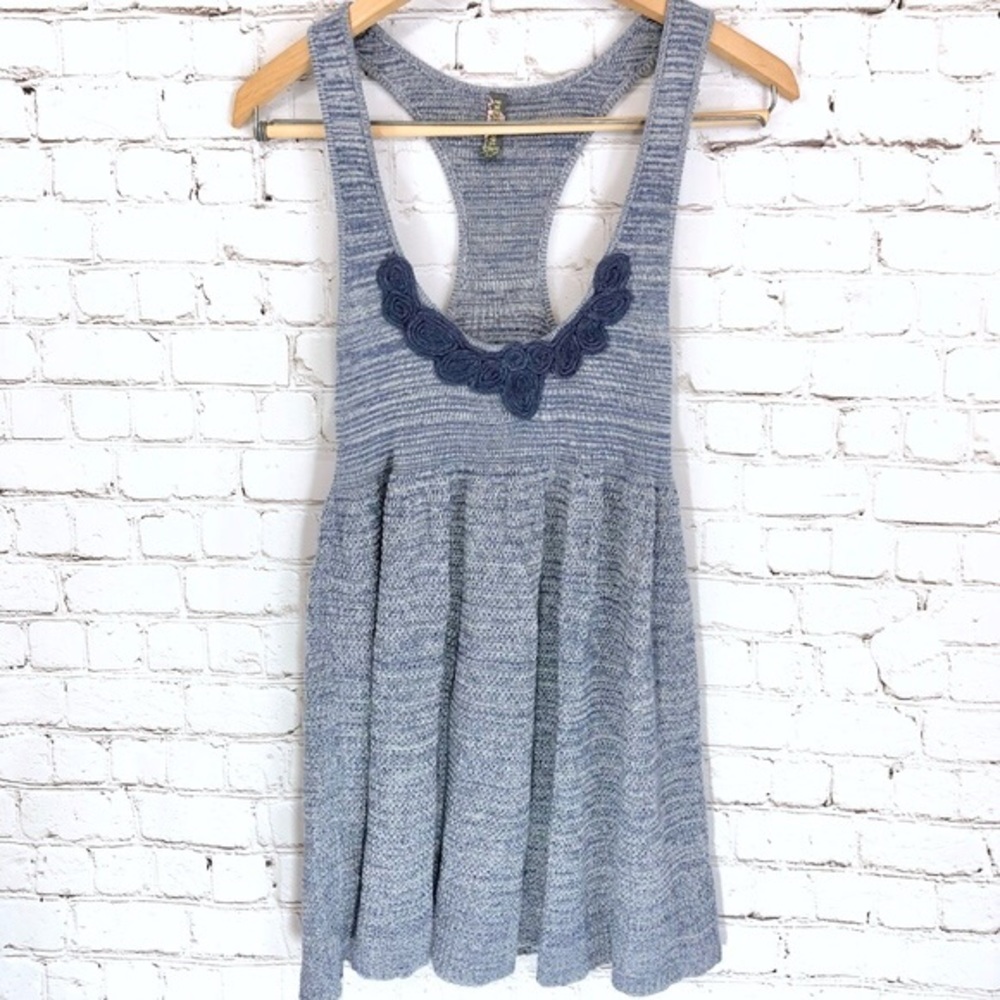 Free People Knit Embroidered Racerback Tank
